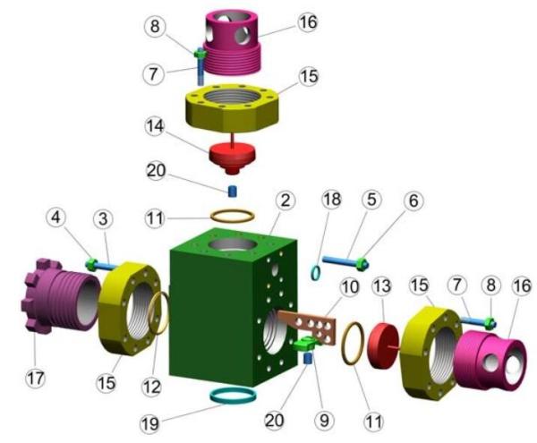 EWECO E-800 mud pump fluid end module, liners, pistons, valevs same as Weatherford, EWECO, NATIONAL