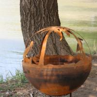 Acampamento Rustico Vermelho ou Customizado Finish Steel Fire Pits para aquecimento externo