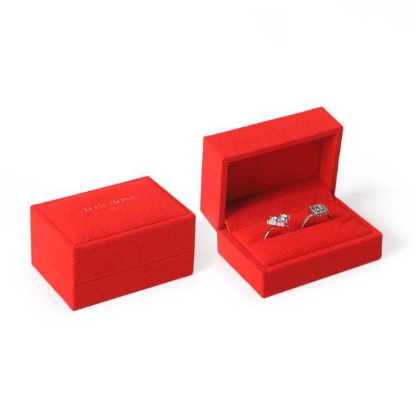 high end velvet square red jewelry box for bracelet Necklace ring packaging