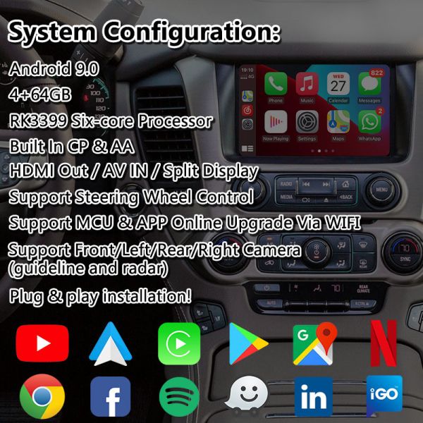 Lsailt Android Car Multimedia Video Interface for 2015-2020 GMC Yukon Intellilink System