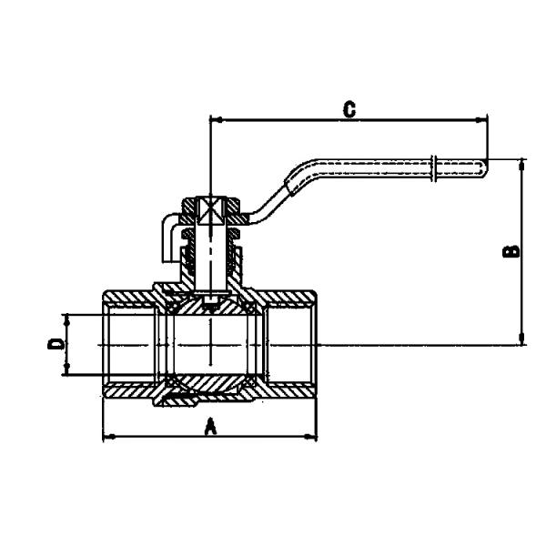 DN15~25 Full Bore Threaded Brass Ball Valve With Long Handle