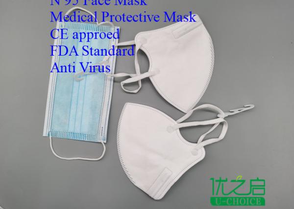 Easy Carrying Disposable Dust Masks , Fliud Resistant Anti Pollution Mask N95