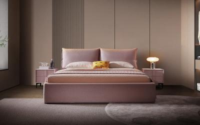 Italian luxury soft bag backrest fabric bed , hotel furniture