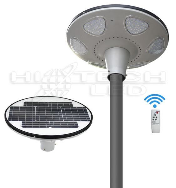 Hitechled 50W Smart RGB UFO all in one solar LED garden light, 360deg lighting landscape solar LED light, HT-SG-UFO50