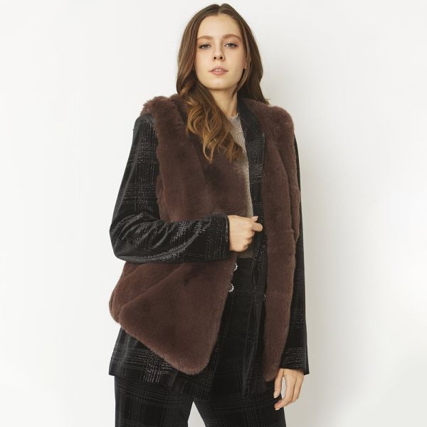 Sensual Faux Rabbit Fur Waistcoat