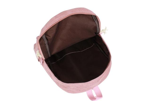 Customized 100% Cotton Backpack Pink Beige Corduroy Back Pack