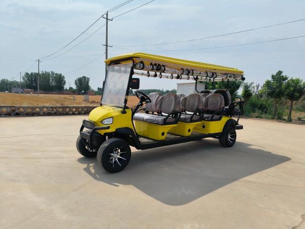 Chariot de golf tout-terrain électrique 6 + 2 sièges 8 passagers 4kw 72V 100Ah batterie au plomb acide