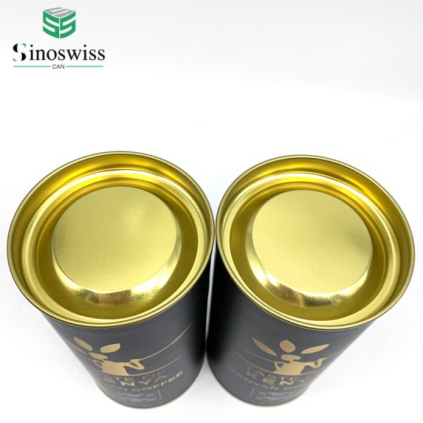 Food Grade Kraft Coffee Tube Packaging With Metal Plug Lid Custom Height