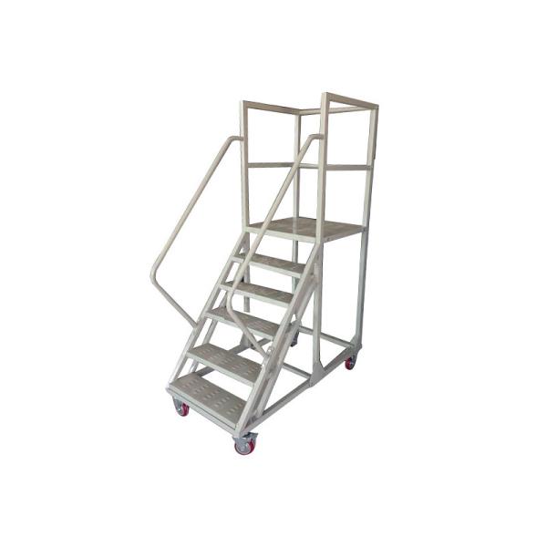 20 Foot 24 Foot  Mobile Safety Step Ladder For Warehouse Aluminum Alloy