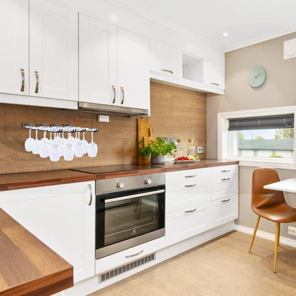 Функциональный дизайн Металлический винный стаканчик для организации и хранения под шкафчиком