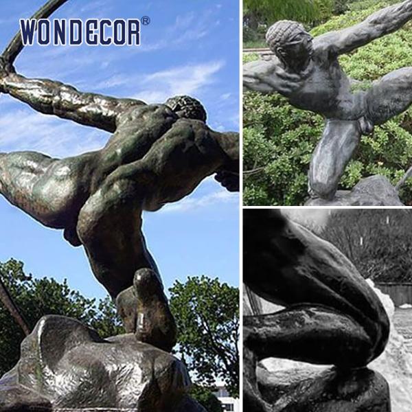 Бронзовая скульптура греческой мифологической фигуры Геркулеса Арчера в парке