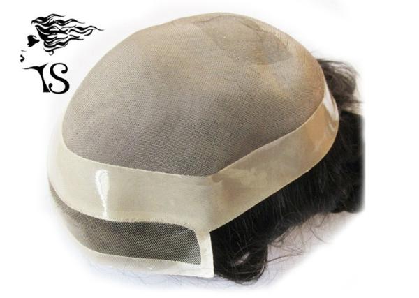 Real Indian Remy Toupee Hair Replacement System With Fine Mono Base 6 inch