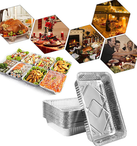 Большие плиты для обжарки с фольгой для кулинарии на улице прямоугольный контейнер из алюминиевой фольги