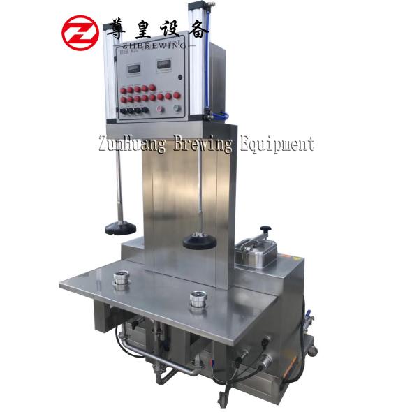 Silver 2 Head Beer Keg Machine , Steam / Electric Heating Keg Cleaning Machine