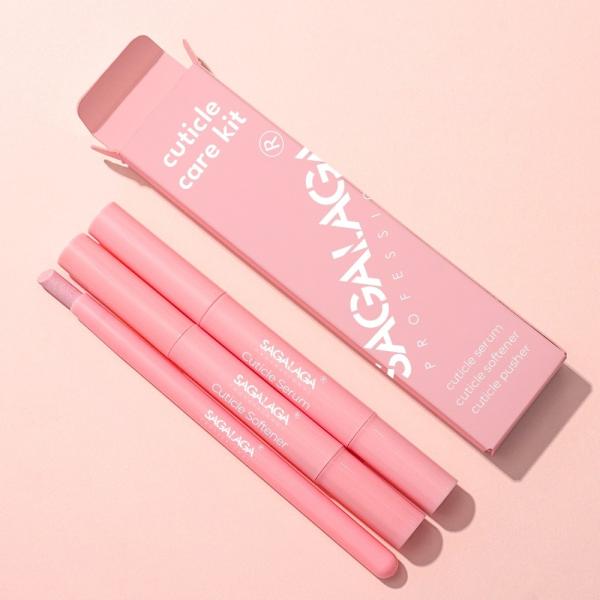 SAGALAGA Cuticle Softener Remover Oil Serum Pens Set Custom Private Logo Cuticle Scented Oil Pen Pusher Kit