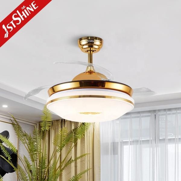 Lâmina escondida 42 polegadas 60W LED ventilador de teto para baixo ruído e decoração elegante da casa