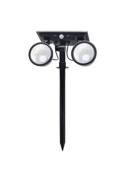 Human Motion Sensor Twin LED SpotLight Solar Panel Wall Light