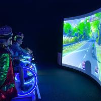 Jeu de course dynamique de projection interactive en dehors Jeu de vélo interactif