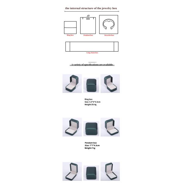 Dark Green Convex Faux Leather Jewelry Storage Box Luxury Organizer Packaging