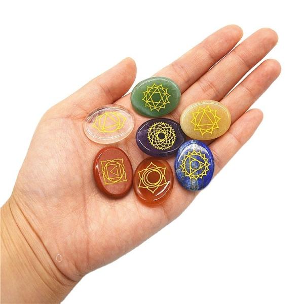 Seven Chakra Stones Set for Body and Spirituality Healing Art Collectible Tumbled Crystals