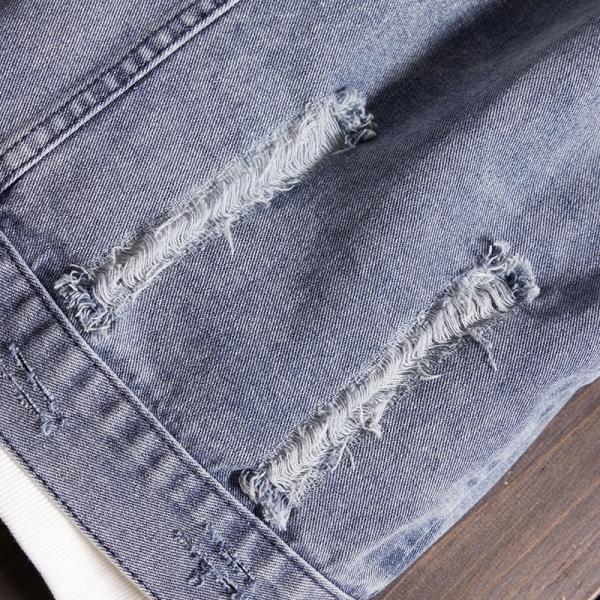 Самые лучшие производители одежды в свете Китая Breathable сверхразмерном - кнопке куртки голубых джинсов одиночной