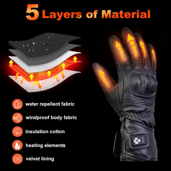 Перчатки 7.4V 12V 2200 Unisex топления электрические перезаряжаемые 2600 3000Mah