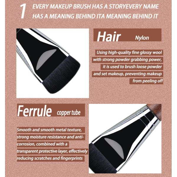 TOUCH UP 02  Foundation Brush Synthetic Hair Copper Professional Flat Facial Makeup Brush