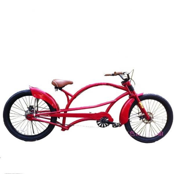 2.2m Long Frame Beach Cruiser Chopper Bicycle with 24 3.0 Big Tires and 150KG Load Capacity