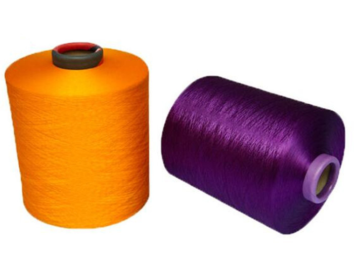 Dyed Colorful Polyester Viscose Yarn Draw Textured For Knitting Weaving 150D 48F