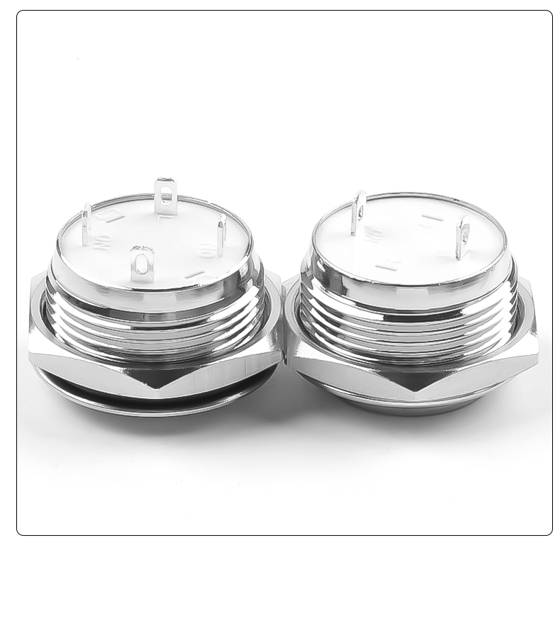 19mm IP65 Waterproof Metal Button Switch Self-Resetting 1NO Flat Head/High Head Push Button Switches