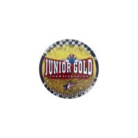 Magnet de réfrigérateur personnalisé en acrylique doré à paillettes pour juniors – Un hommage étincelant à l'esprit du championnat