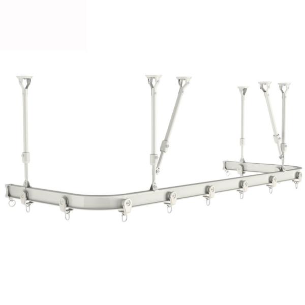 Heavy Duty Curved Aluminum Pole Bay Window Rod Bendable Curtain Track Rail for Room Divider