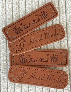 Handmade PU Leather Tags Embossed Debossed Logo For Bags Shoes Pants