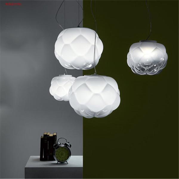 Postmodern Design Glass Cloud Flower Led Pendant Lights For Kitchen Dining Room Bedside Suspension lamp(WH-GP-100)