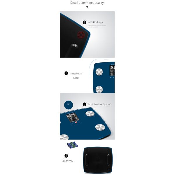 High capacity digital personal 200 kg digital bathroom bmi body fat scale bluetooth scale