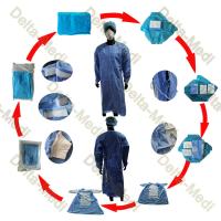 Robe chirurgicale patiente renforcée de SMS d'hôpital jetable stérile de robe chirurgicale