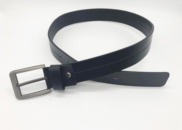 Пояс чернокожих человеков случайный кожаный со средней прямолинейной шить квадратной пряжкой Pin толщины