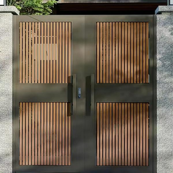 Powder Coated Aluminium Garden Side Gates Doors External Sliding For Chinese Square