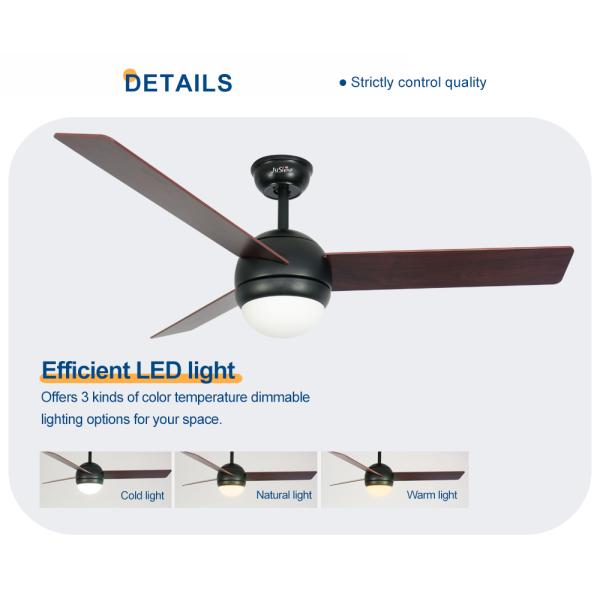 ceiling fan Mdf Blades Decorative Led Light Ceiling Fan com controle remoto de 5 velocidades