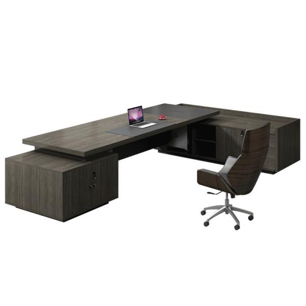Mesa de escritório executiva grande com material de madeira MDF e estilo de design contemporâneo