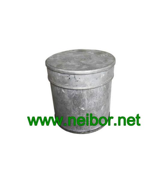 vintage look antique finish galvanized tin candle container with label