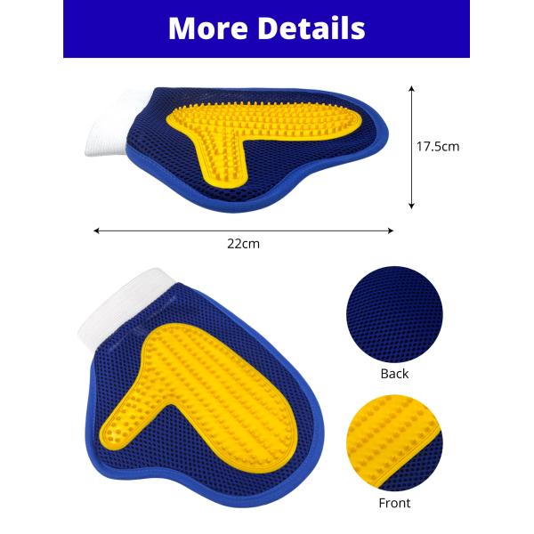 Guante de limpieza para mascotas, manopla de aseo suave para perros y gatos, eliminación de pelo y masaje