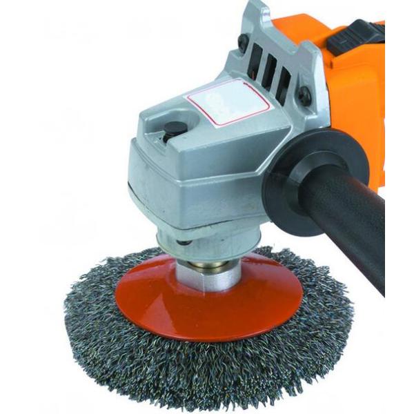 High Tensile Crimped Conical Wire Brush 115MM OD With M14 Nut Size