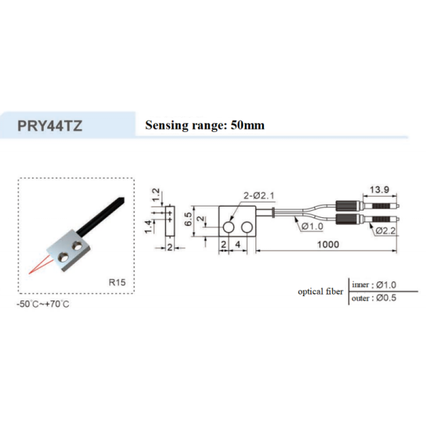 Reflective Optical Fiber Sensor Flat Plate Probe Fiber Optic Component