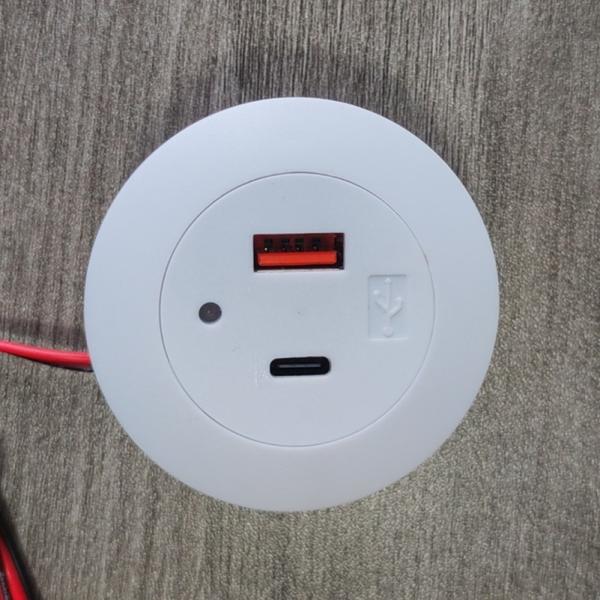 1 Ports Embedded Circular USB Type-C Socket for Charging Household Appliances 58*31MM