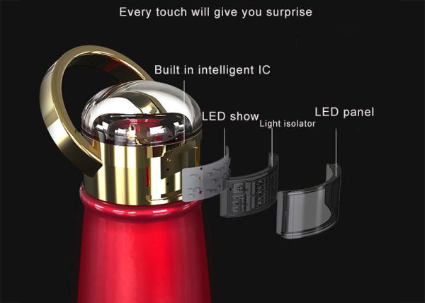 Eco Friendly Sports Drink Bottle Non Toxic Show Celsius Touch Sensing Temperature Display