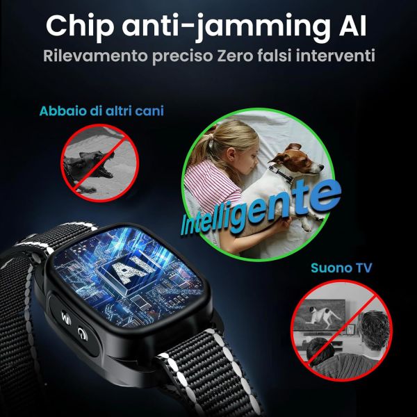 Rechargeable Anti-Bark Dog Training Collar with Smart AI Chip Waterproof & Eco-Friendly for Small/Medium Dogs No Shock