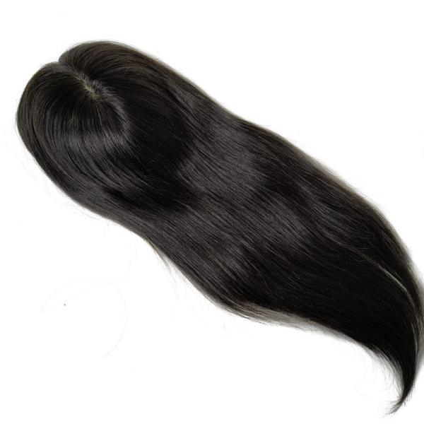 High Density European Free Part Silk Top Base 1B Real Remy Raw Hair Toupee Wig Pieces Toppers for Women