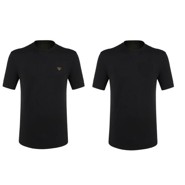Короткие рукава мужские футболки с черной печатью