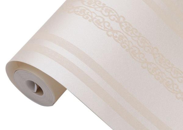 Removable Modern Striped Wallpaper for Home Decoration , Champagne Stripes Pattern
